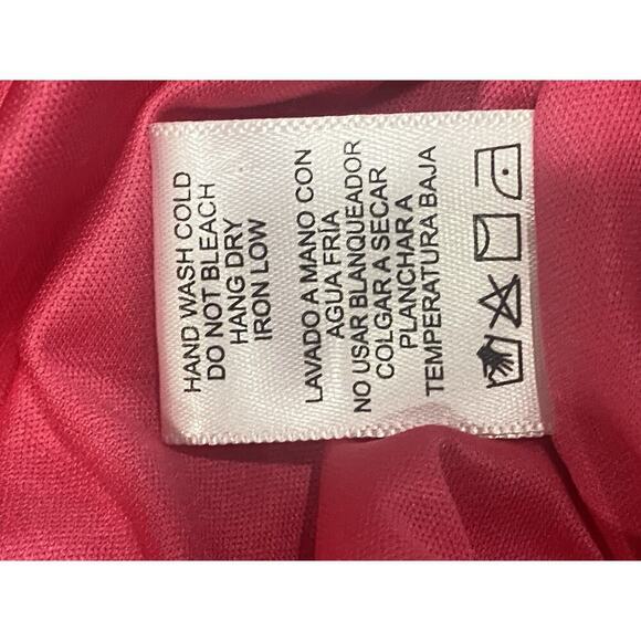 Love Tree Women’s Smocked Back Ruffled Hem Midi Dress Size L Pink Summer Beach - Picture 7 of 8